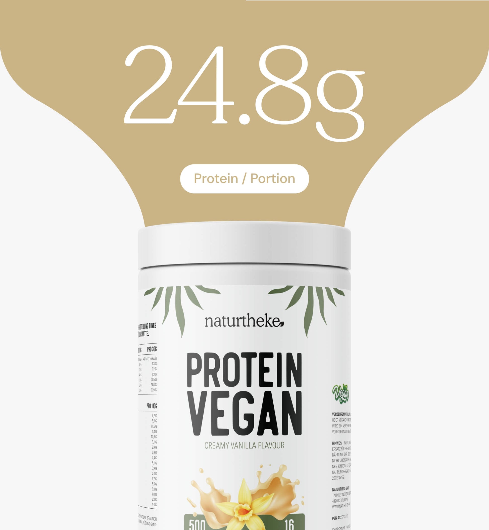 Vegan Protein Vanille naturtheke, veganes eiweißpulver, veganes proteinpulver, vanille proteinpulver, pflanzliches proteinpulver, proteinpulver vanille, eiweißpulver vegan, veganes proteinpulver geschmack Vanille